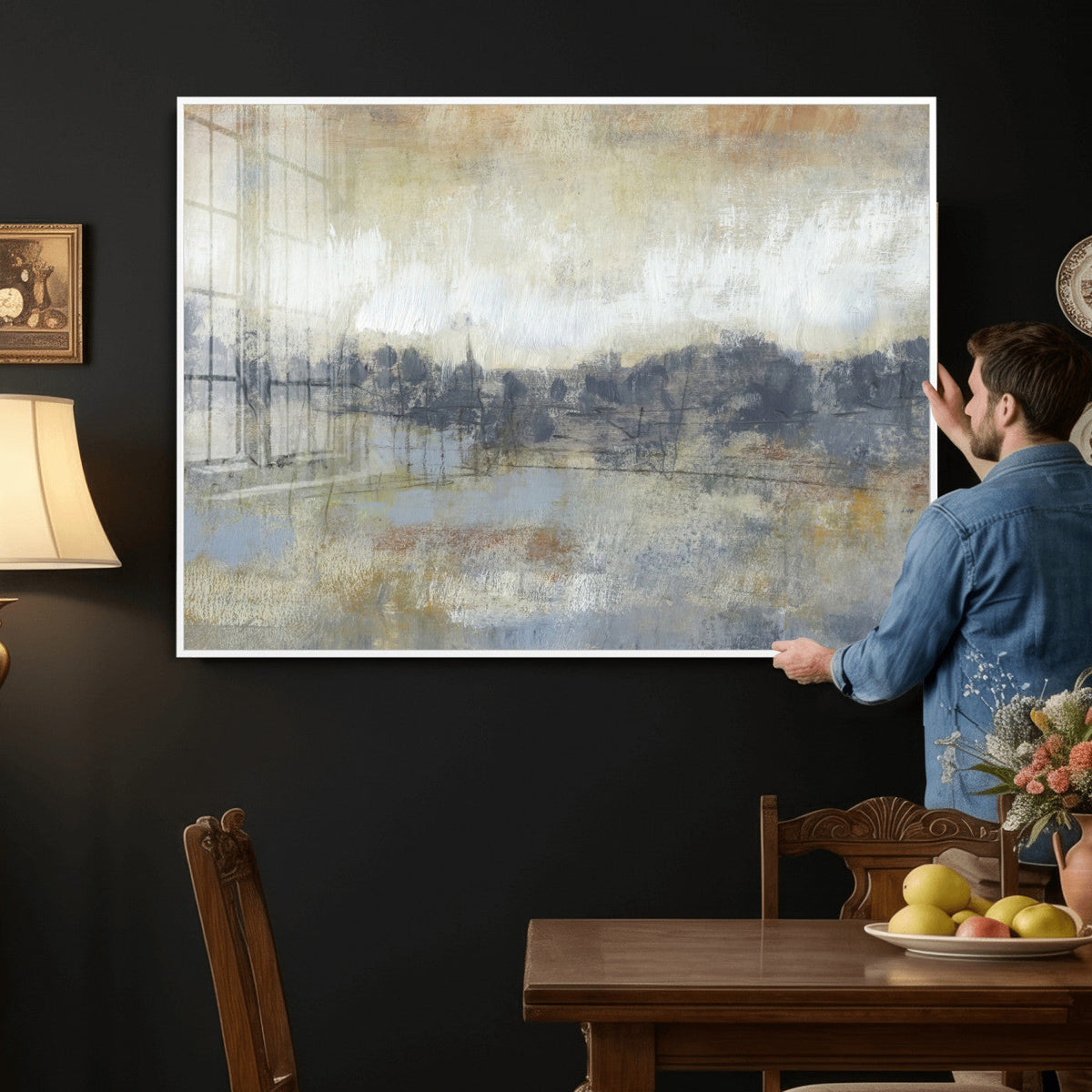Abstract Neutral Landscape Painting Wall Art