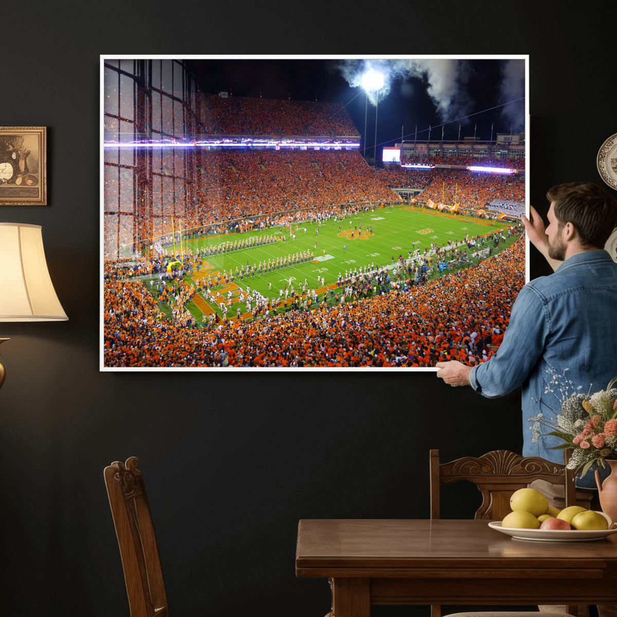 Clemson Football Stadium Wall Art Canvas Print, College