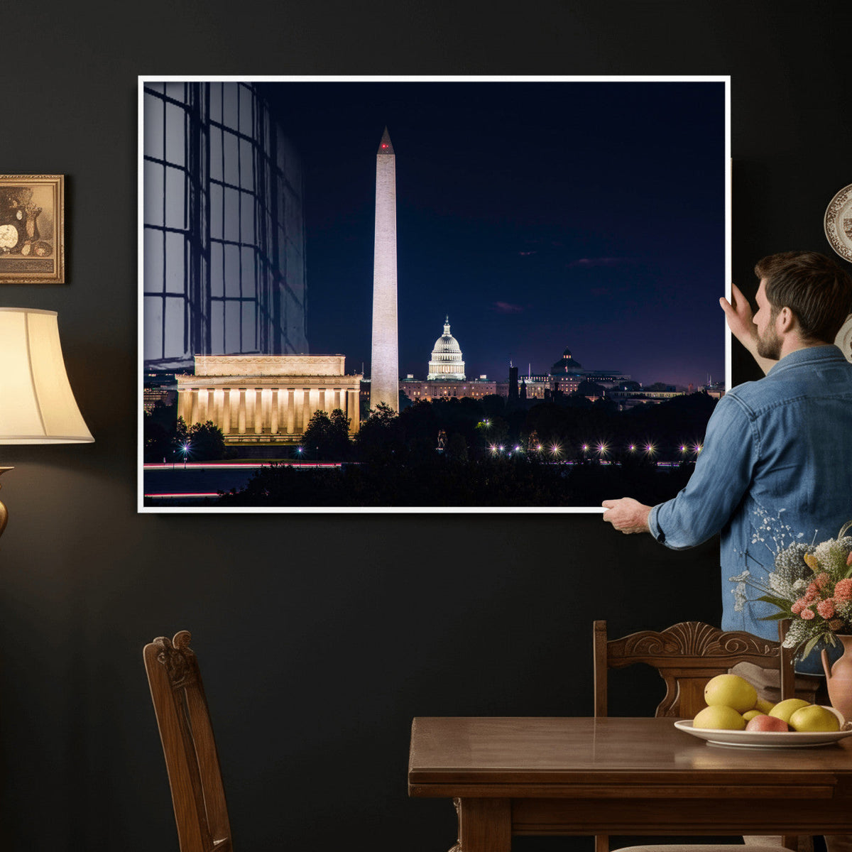 Washington White House Skyline Wall Art Canvas Print –