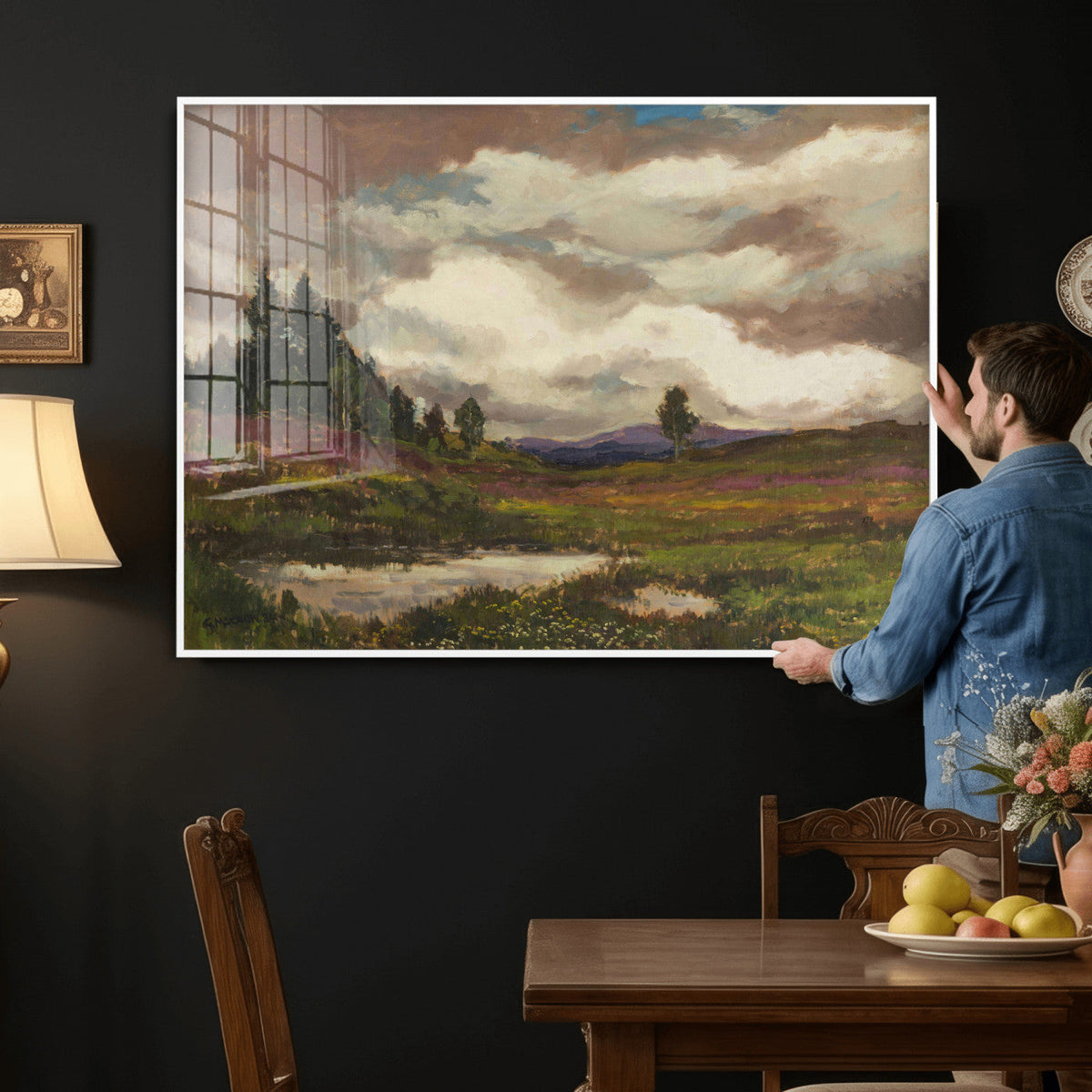 Gustav Macoun Heathland Canvas Print, Czech Landscape Oil