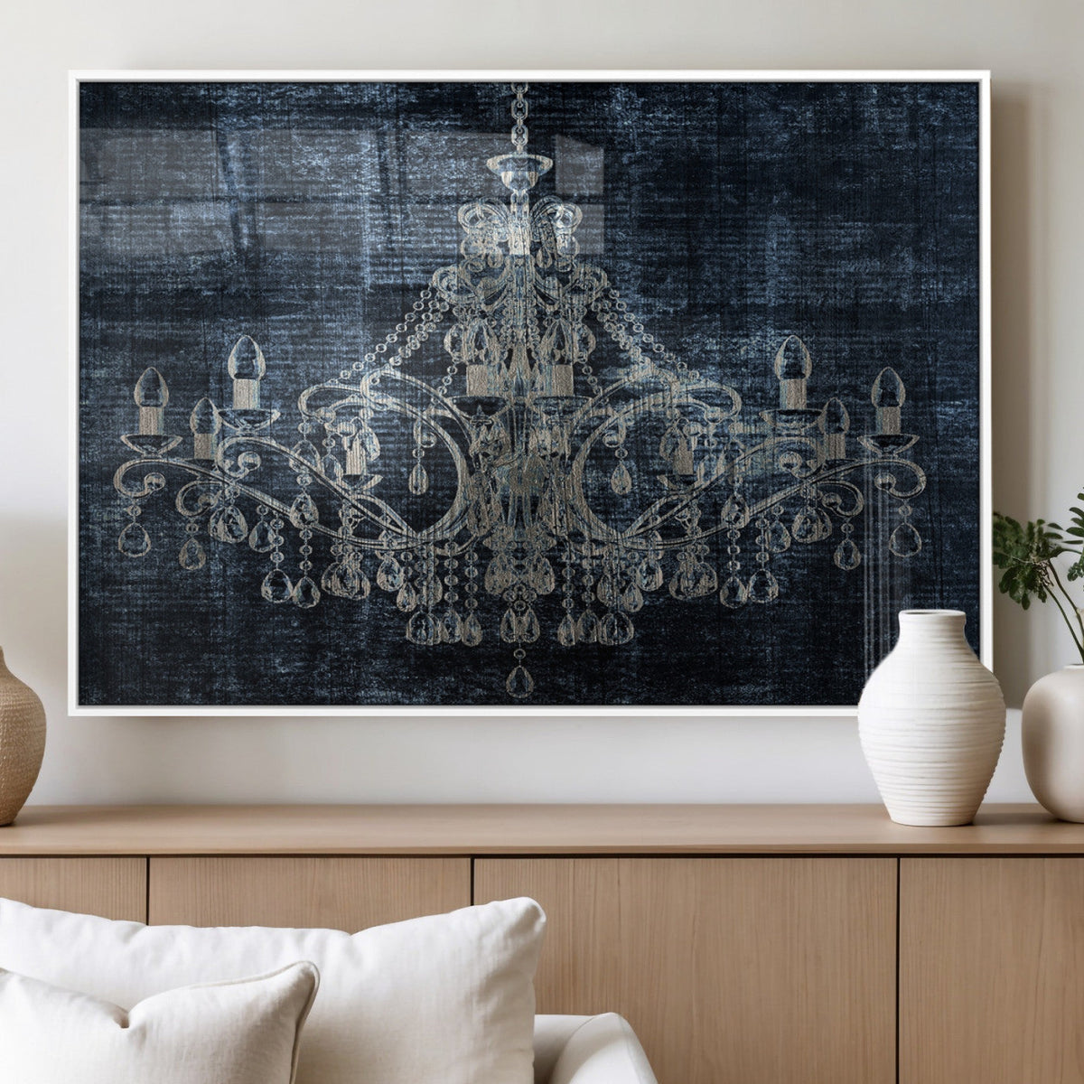 Dark Chandelier Wall Art Canvas Print