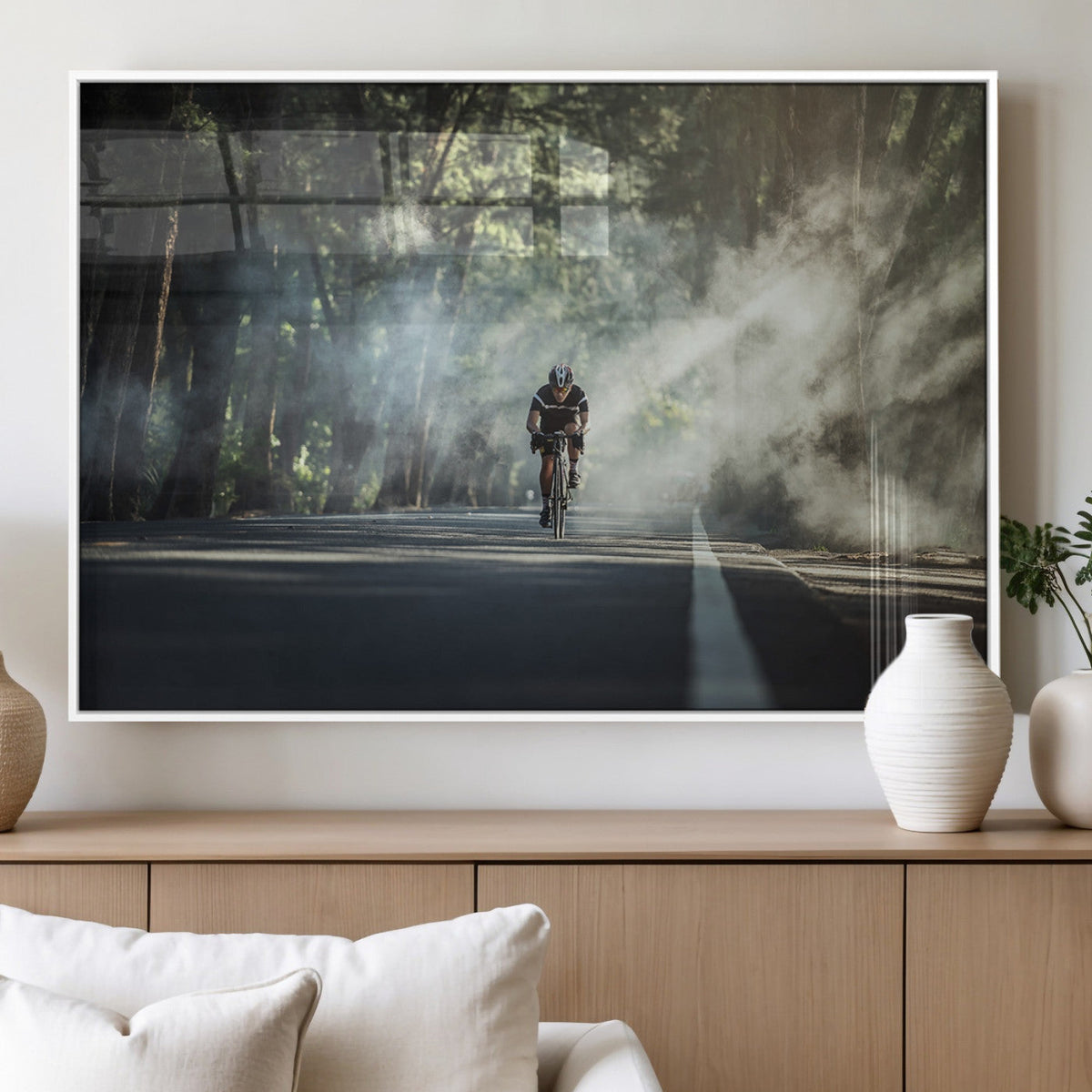 Cycling Road Bike in the Morning, Cycling Road Bike Canvas