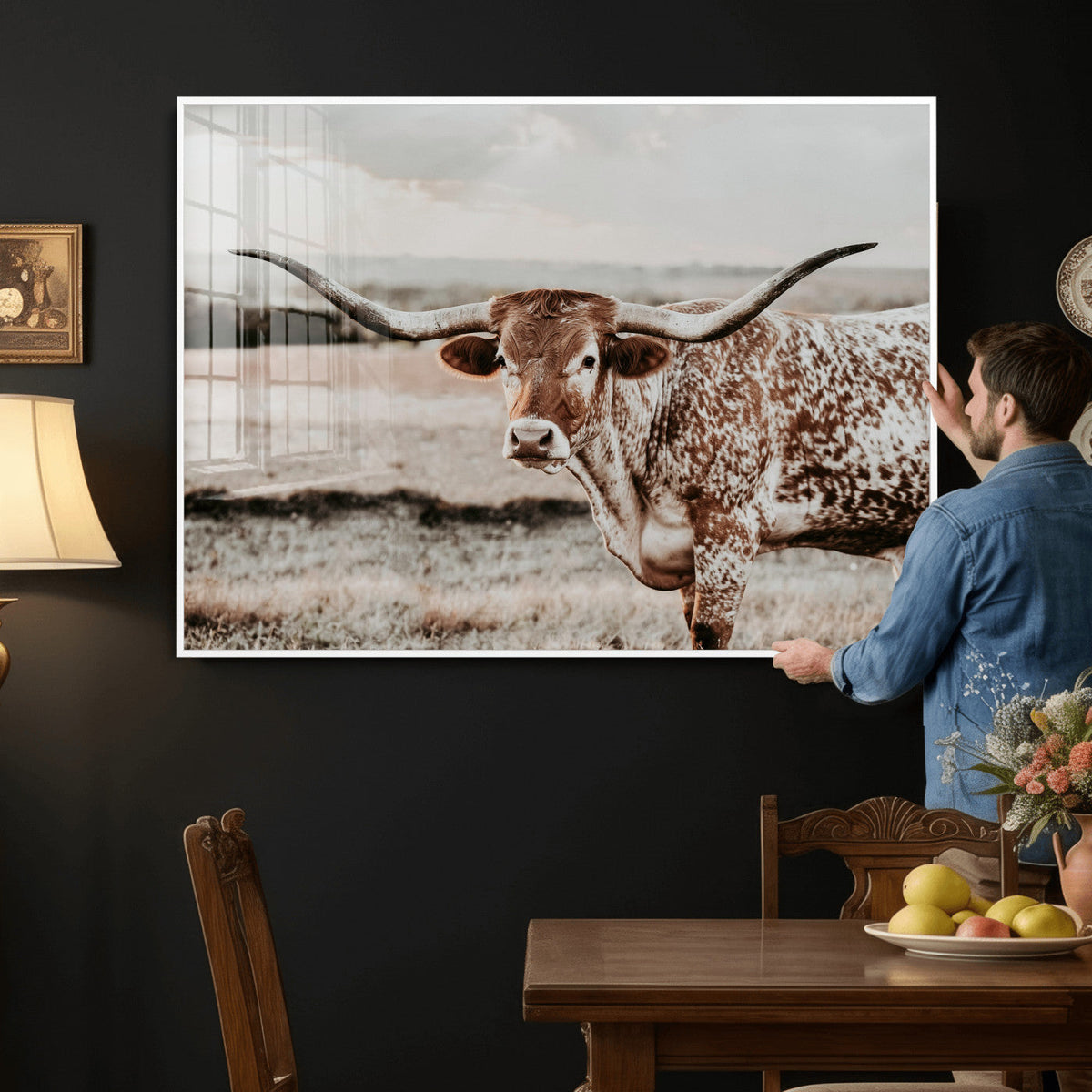 Texas Longhorn Canvas Wall Art Print – Majestic Western