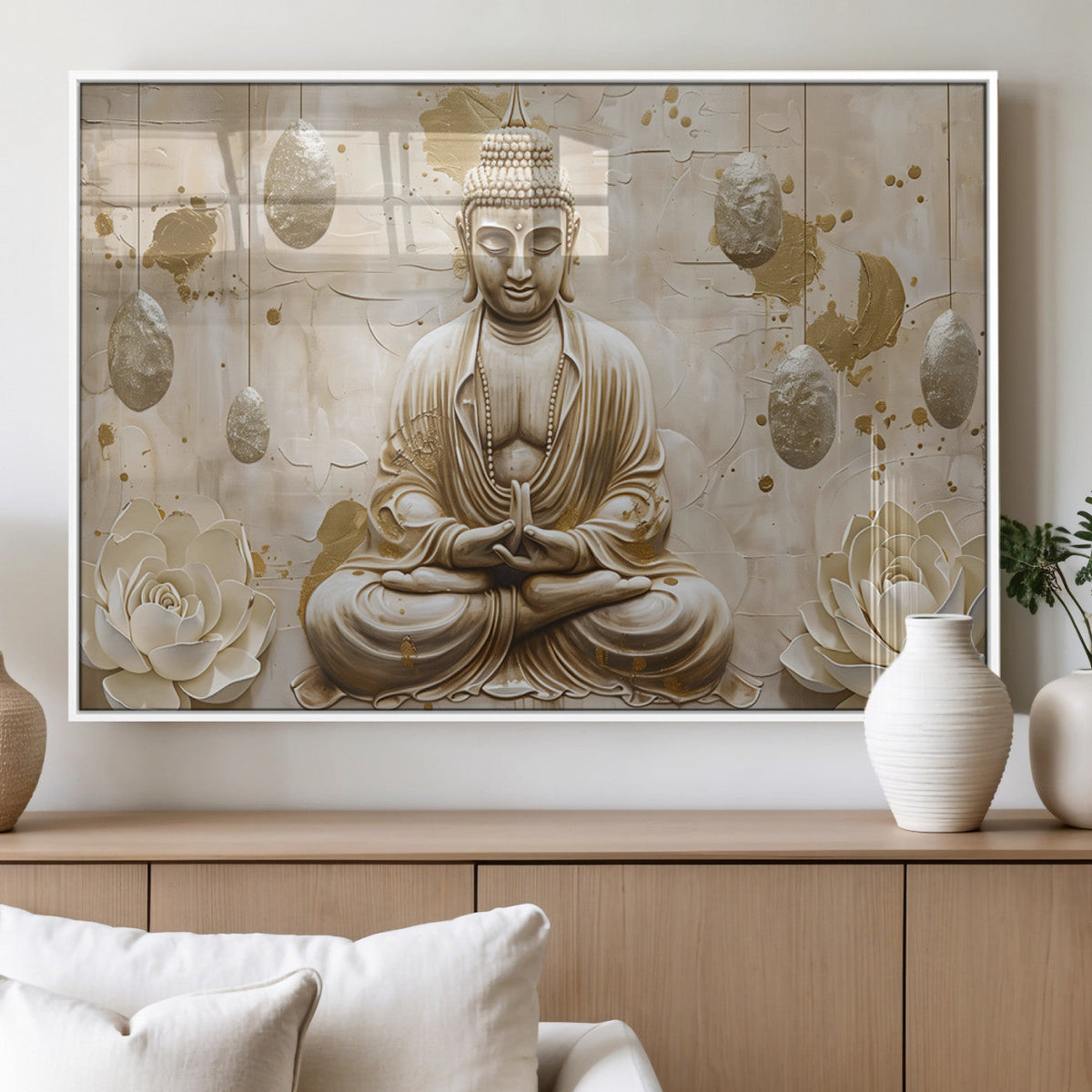 Serene Buddha Wall Art | Yoga Room Decor and Meditation Wall