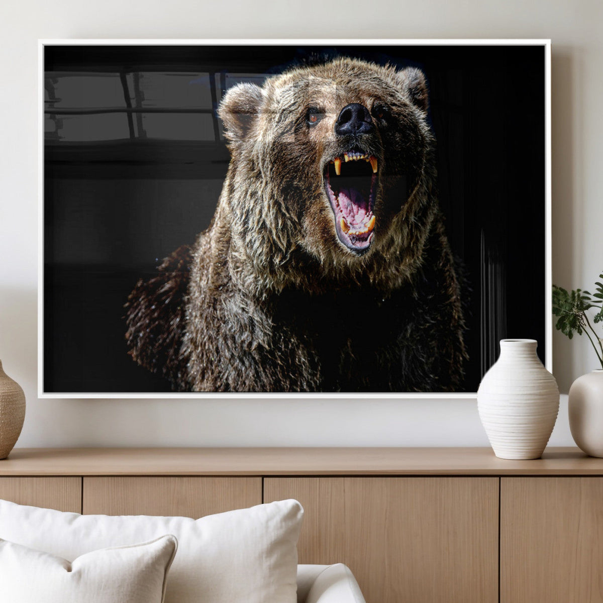 Grizzly Bear Canvas Print | Wildlife Wall Art for Cabin
