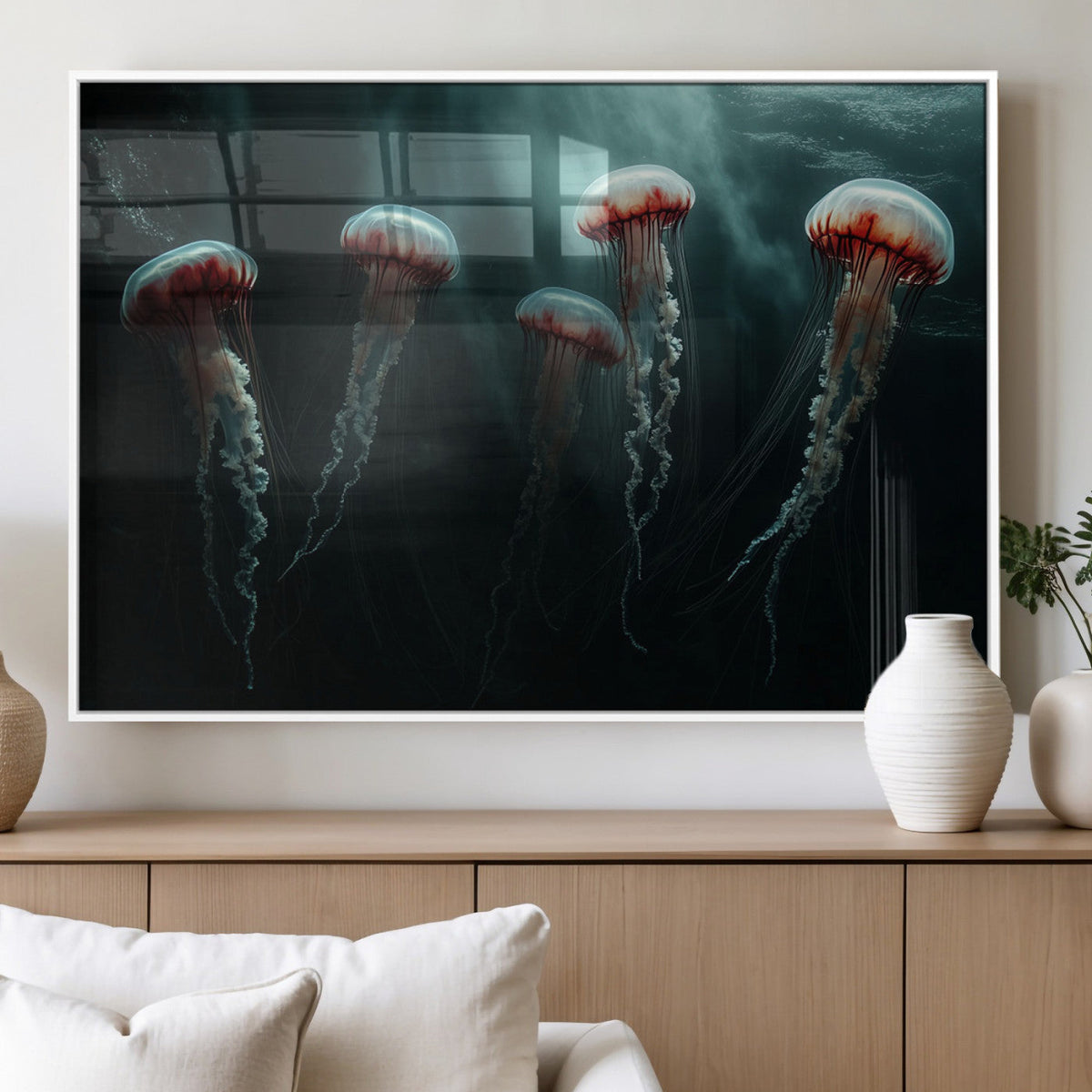 Abstract Jellyfish Wall Art Canvas Print