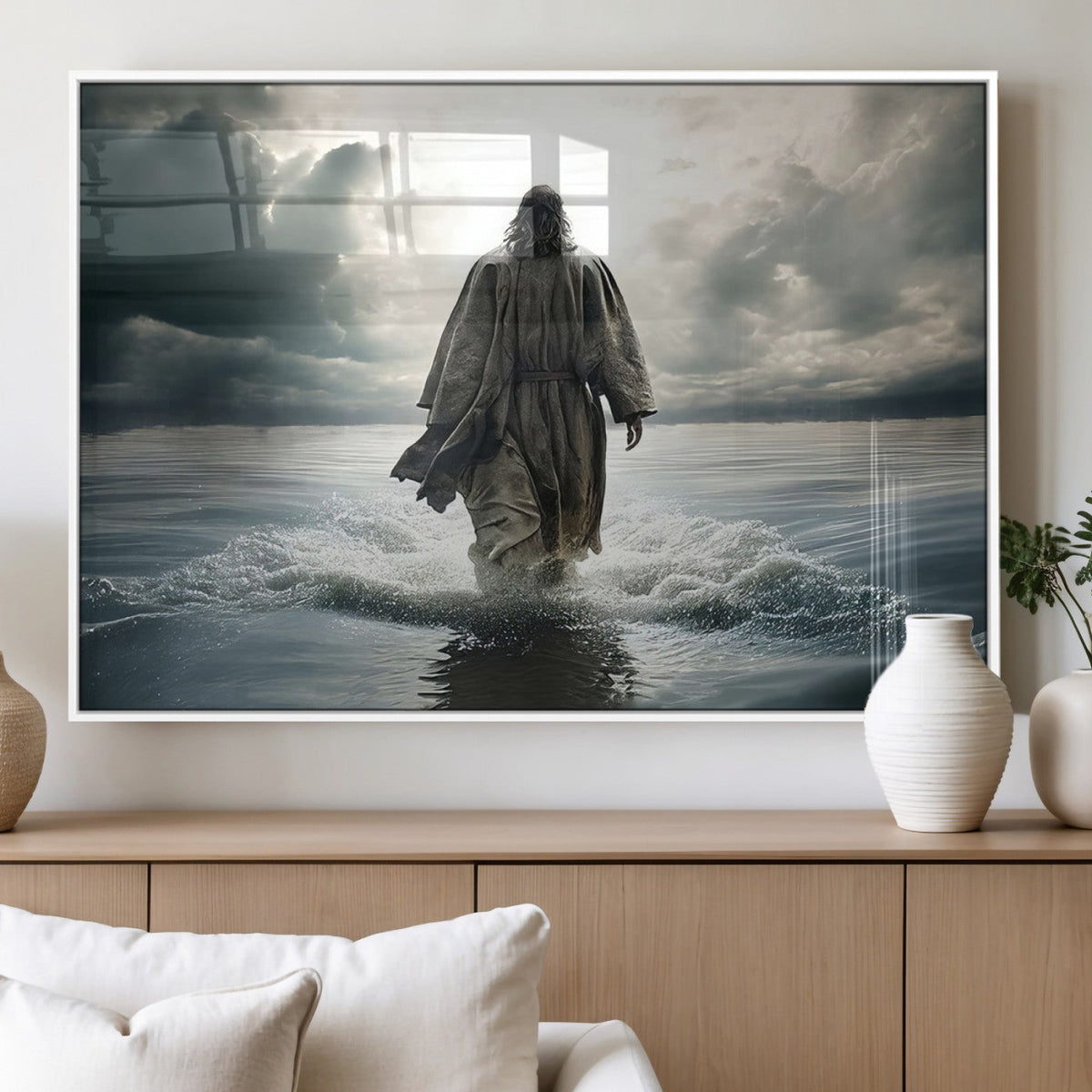 Jesus Walking on Water Wall Art | Canvas Print | Ready to