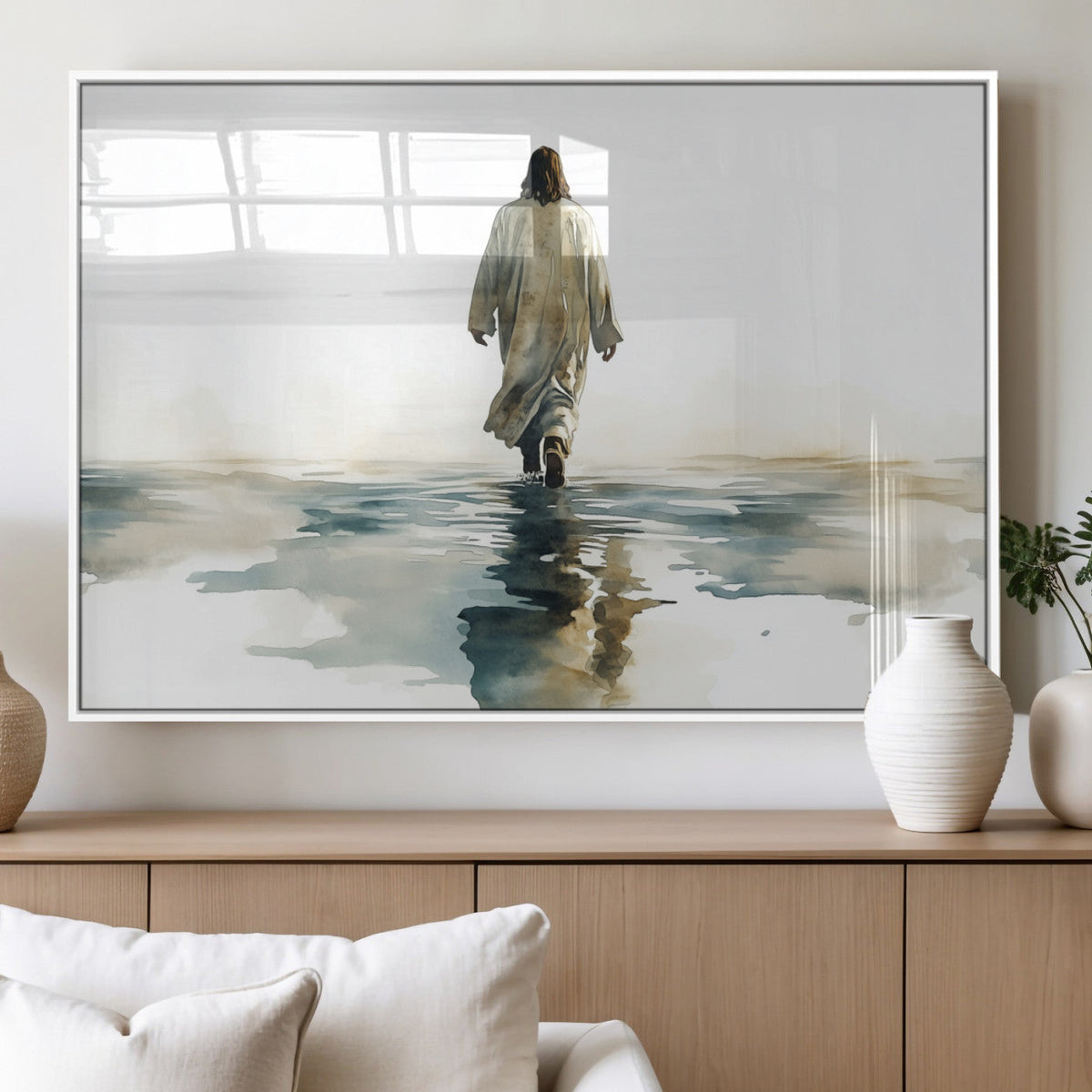 Abstract Jesus Wall Art Canvas Print, Christian Wall Art,