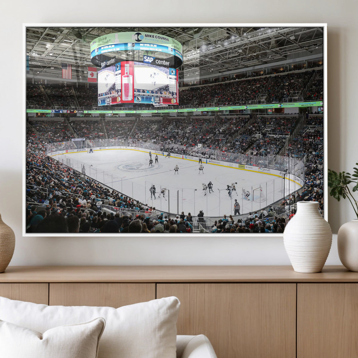 Sharks Arena Blackhawks Sharks Ice Hockey Stadium Wall Art
