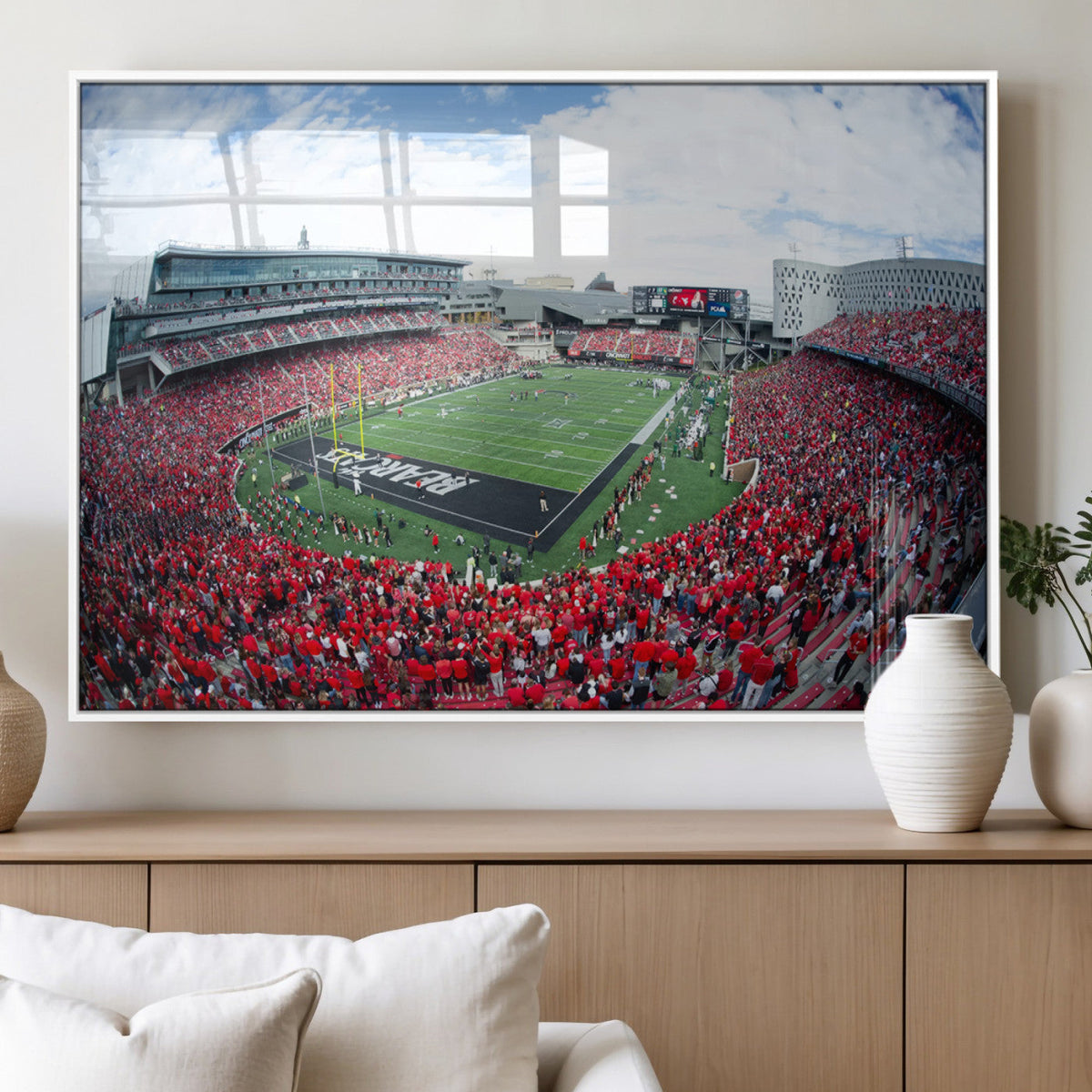 Cincinnati Bearcats Football Team Print - Nippert Stadium Wall Art Canvas Print