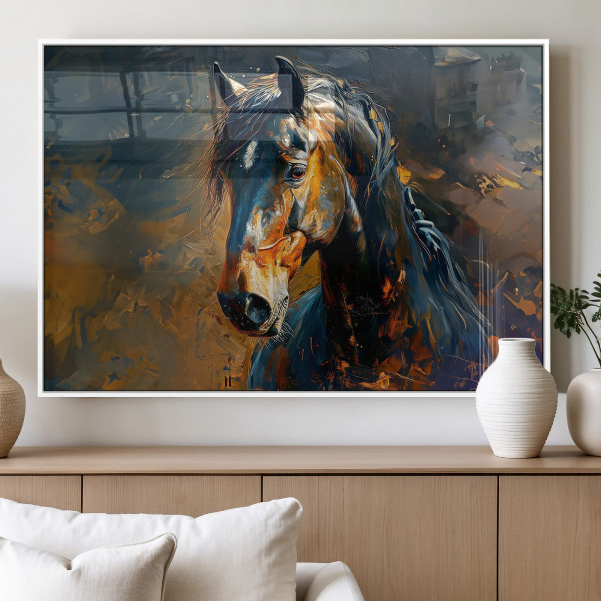 Abstract Horse Wall Art Canvas Print | Farmhouse Wall Decor