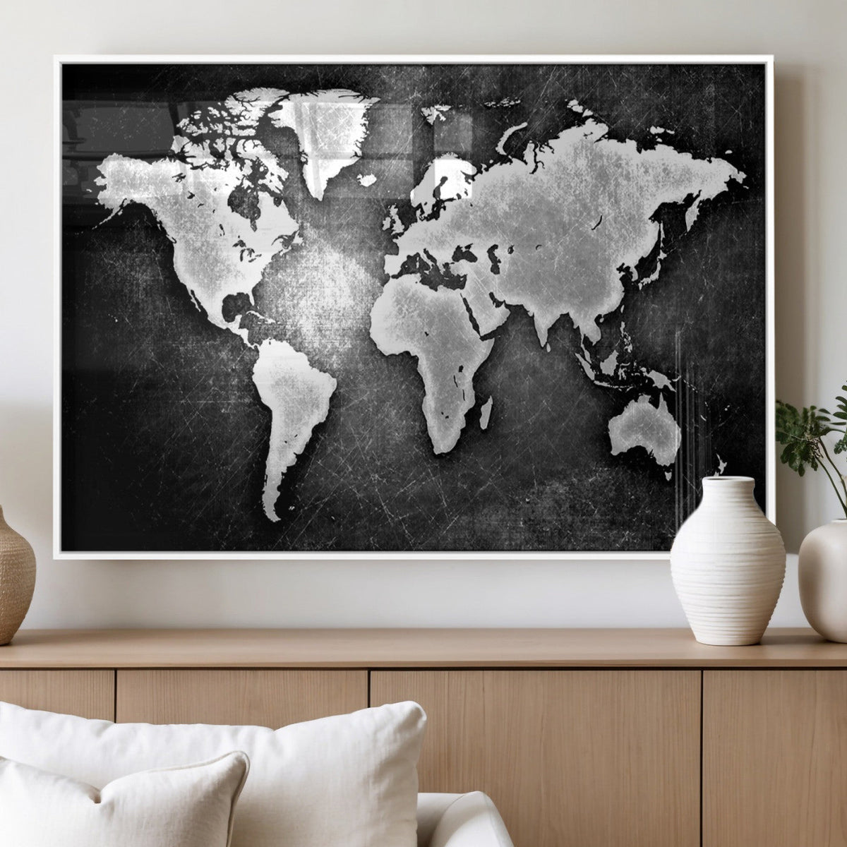 World Map Wall Art Canvas Print – Framed Wall Art for
