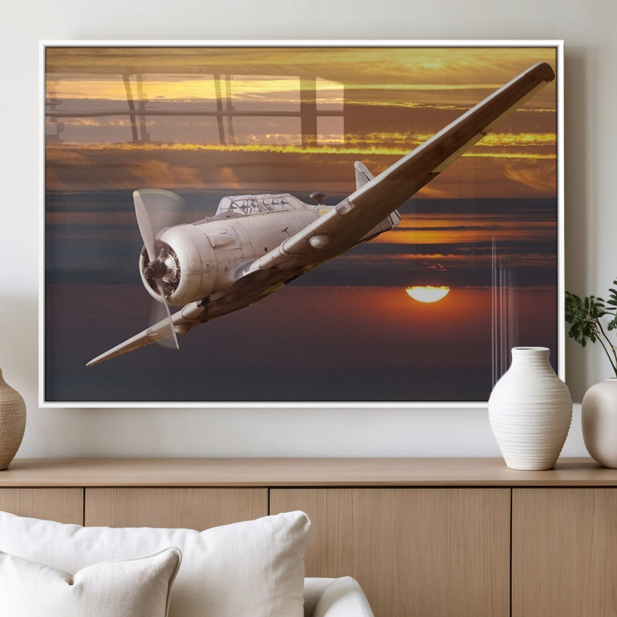 Old War Plane Wall Art Canvas Print