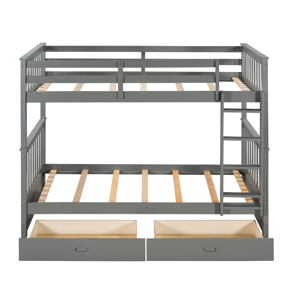 Bunk Bed With Ladders And 2 Storage Drawers