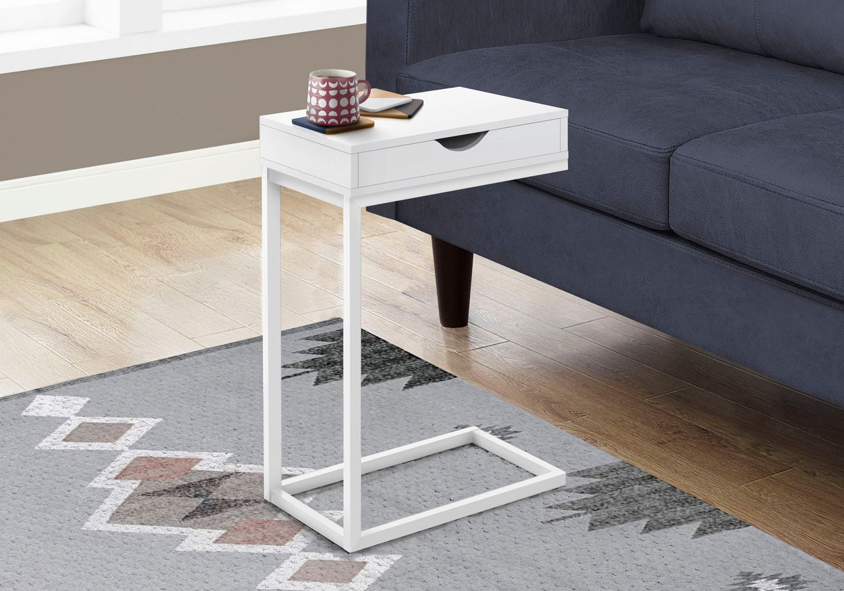 Accent Table, C-Shaped Contemporary Elegant Design