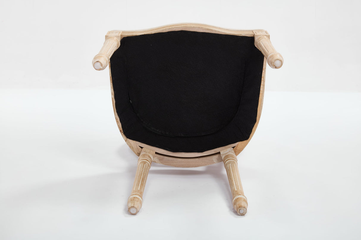 French Country Dining Chairs Set of 2 with Upholstered Round Back