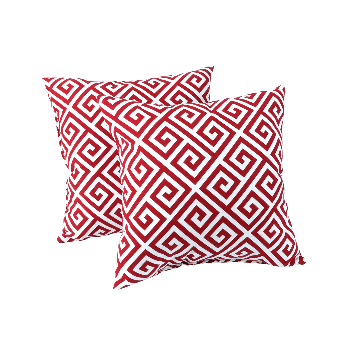 6 Pack Outdoor Pillow Covers - Red Greek Key