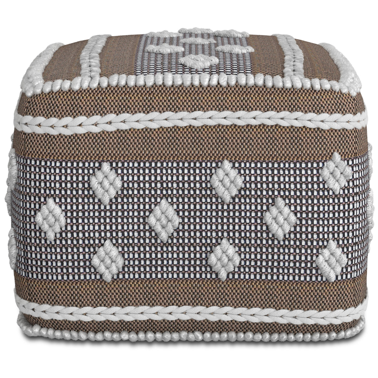 Mapleton Outdoor/Indoor Pouf in Recycled PET Woven Polyester