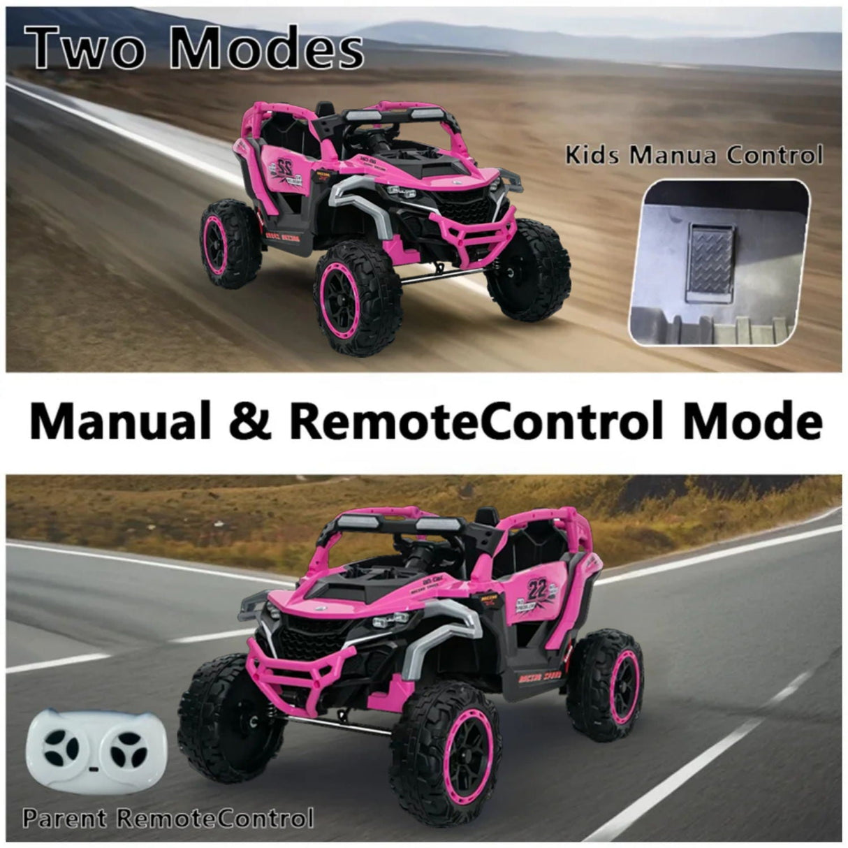 Ride On Kids Electric Truck With Remote Control, Front & Rear Suspension