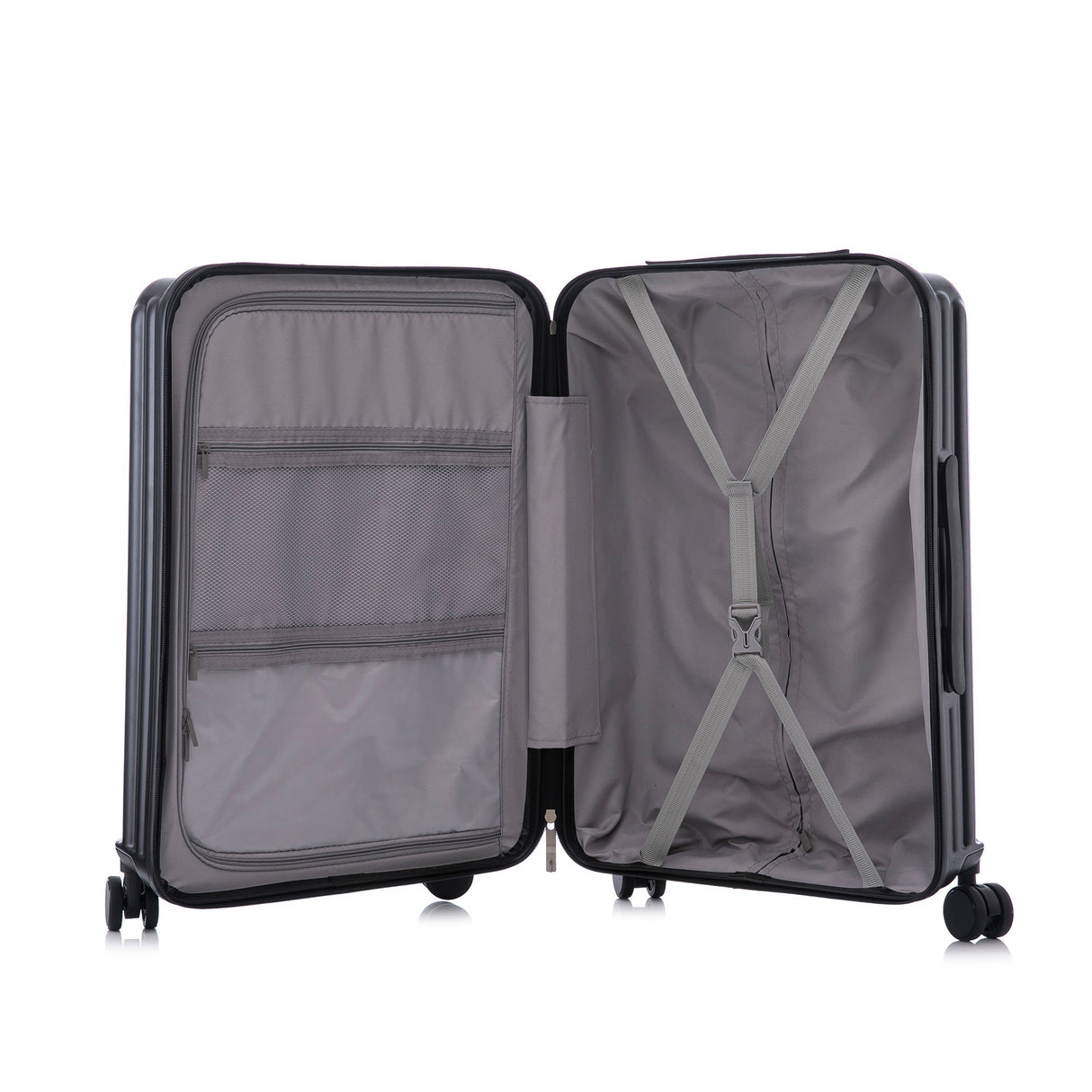 ABS Spinner Wheel Luggage Carry On Suitcase with Cup Holder and USB Port