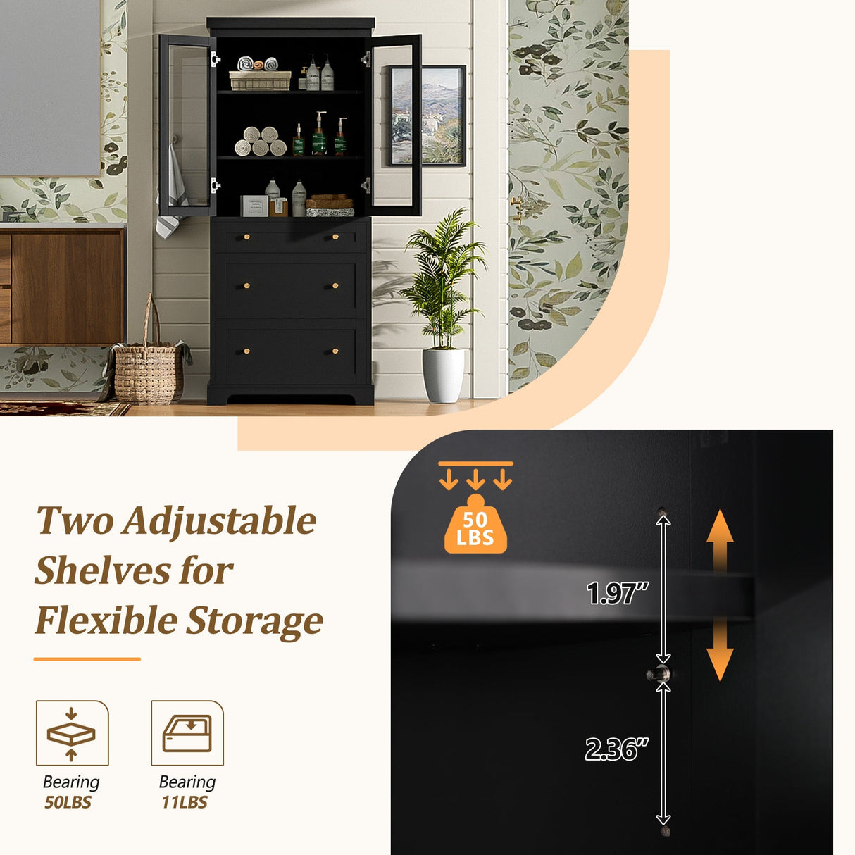 Modern Freestanding Tall Bathroom Cabinet