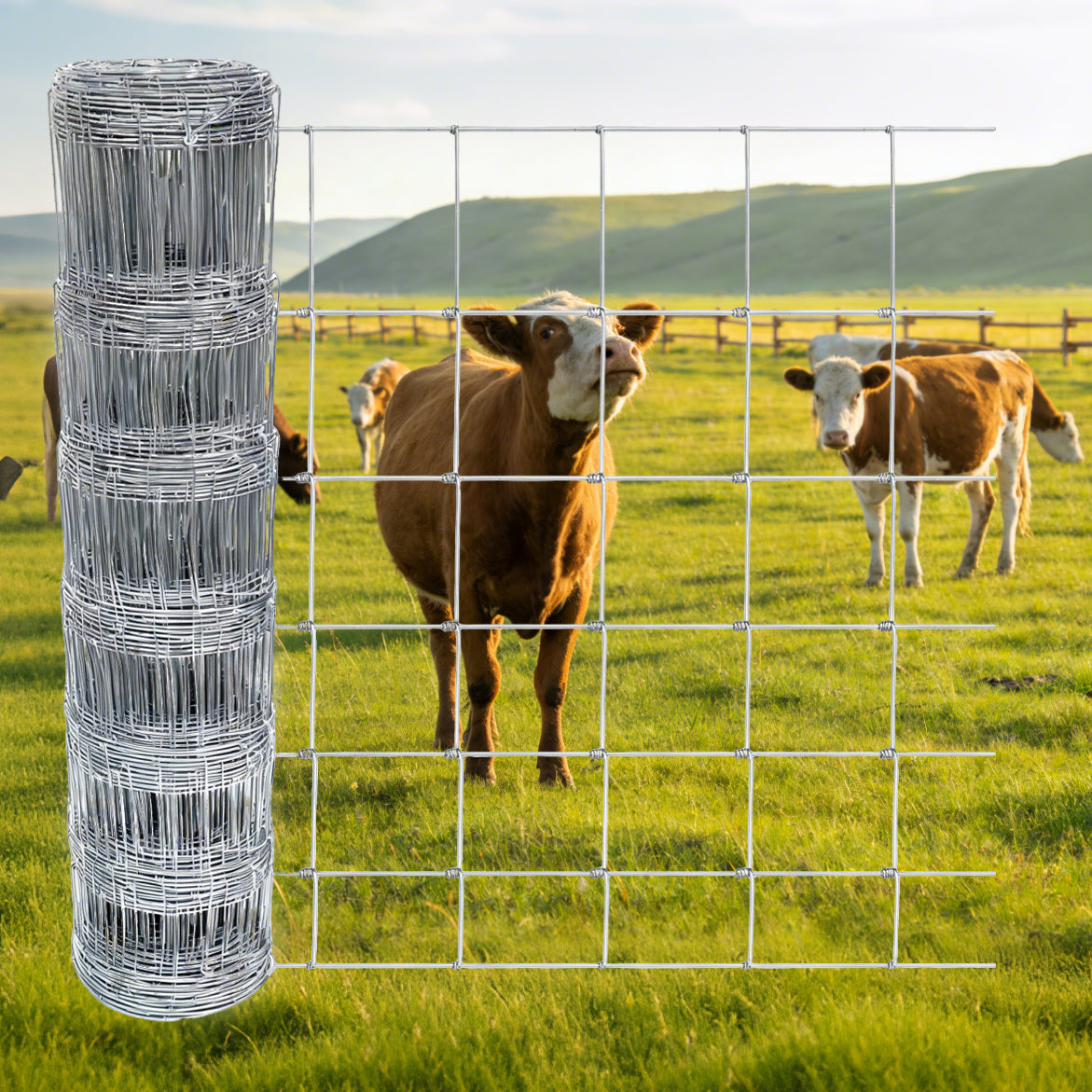 Galvanised Iron Wire Farm Livestock Fence - 4.9FT x 328FT
