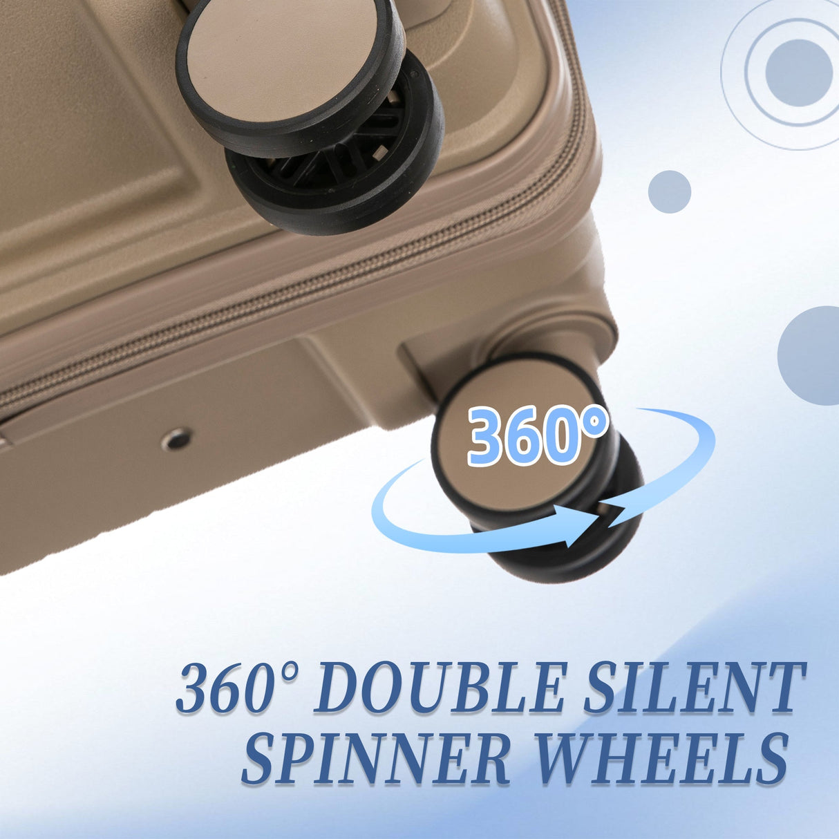 Gigatech 3-Piece PP Spinner Wheel Luggage Set (Champagne)