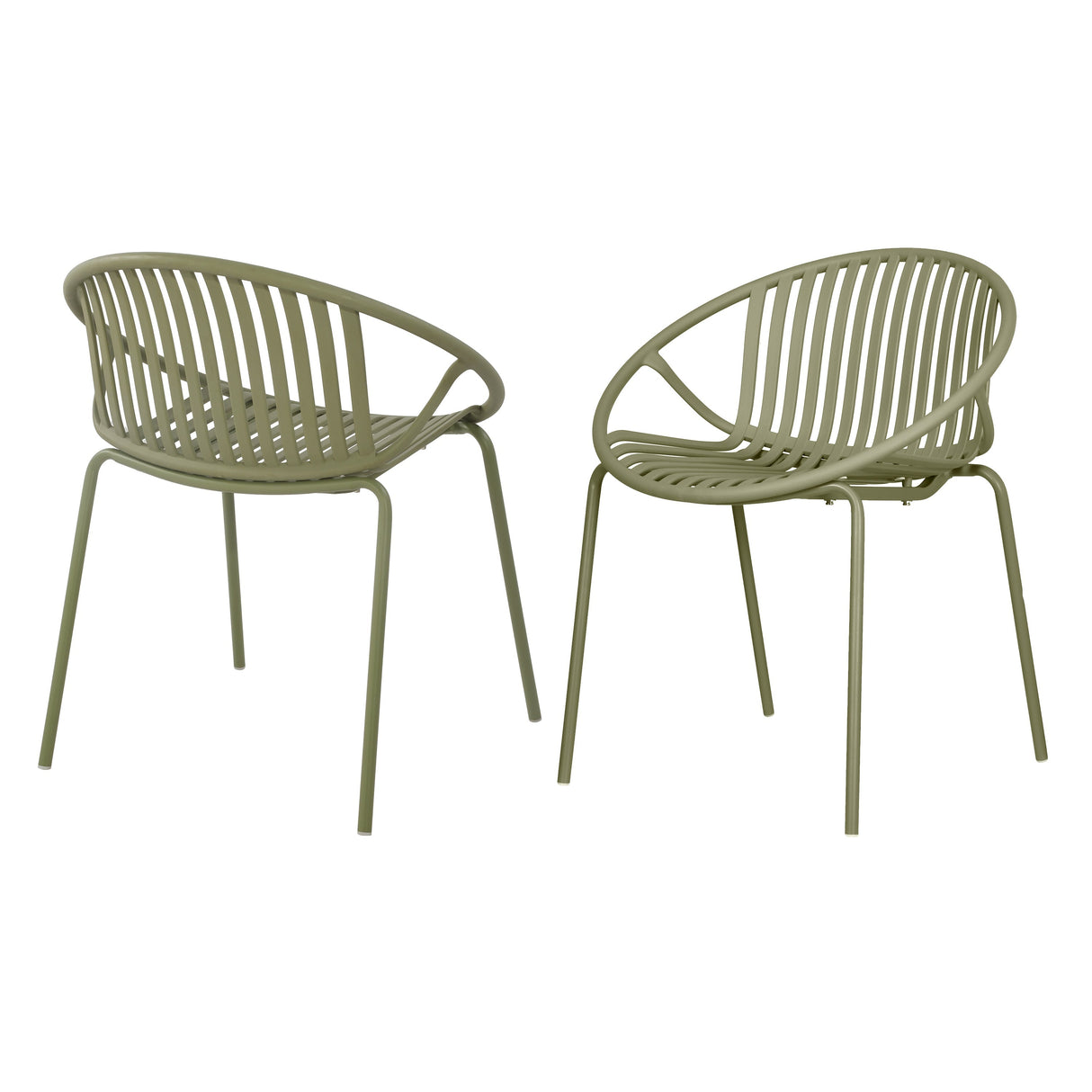 Patio Dining Chairs Stackable Chairs with Breathable Design (Set of 2)