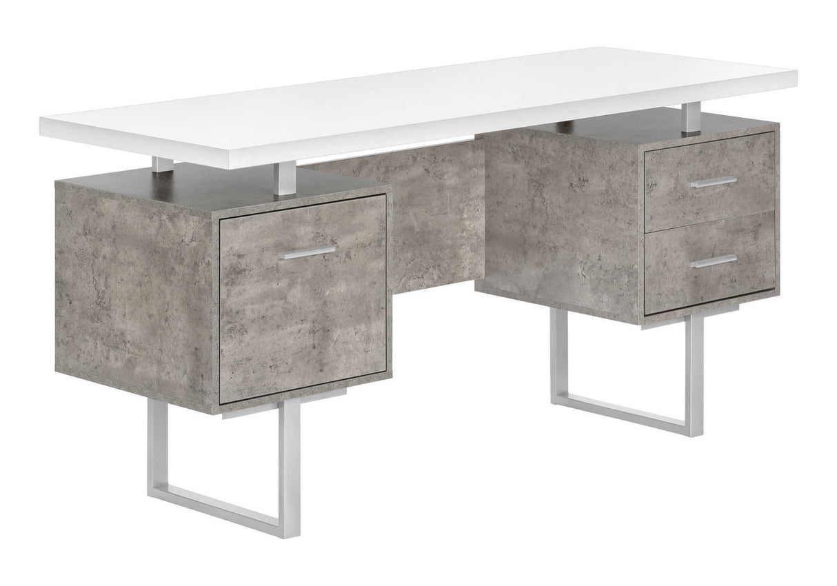 Computer Desk For Home Office, Laptop, Left, Right Set-Up, Storage Drawers, Contemporary & Modern
