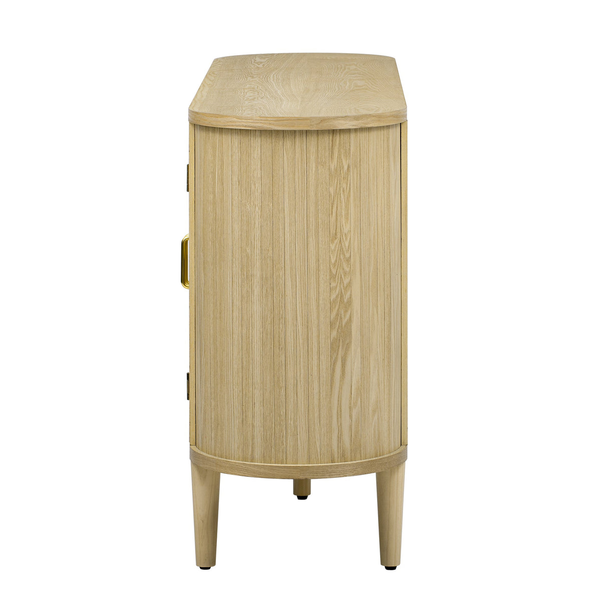 Wood Buffet Cabinet with Glass Doors and Adjustable Shelves