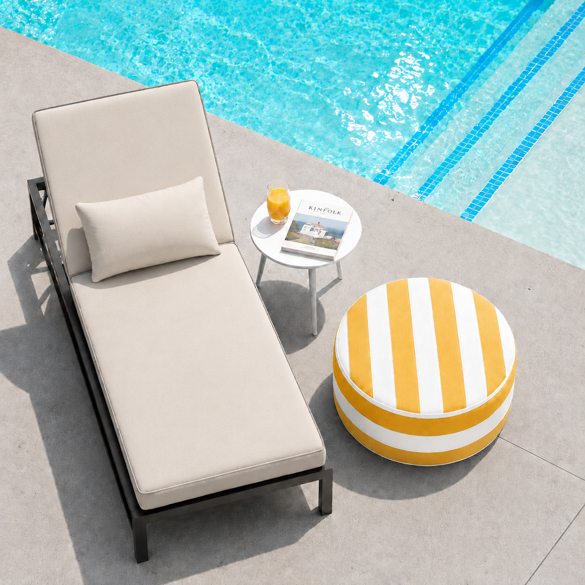 2 Pack Outdoor Inflatable Ottoman 21"x21"x9"