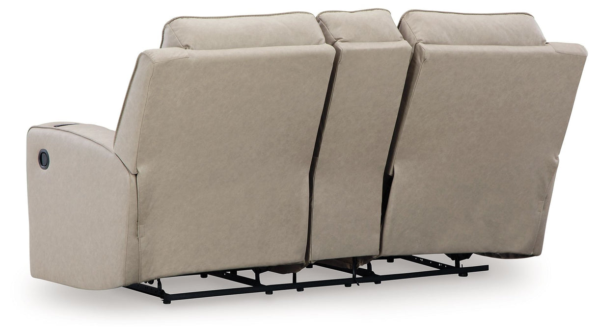 Lavenhorne - Dbl Rec Loveseat W/Console - Pebble