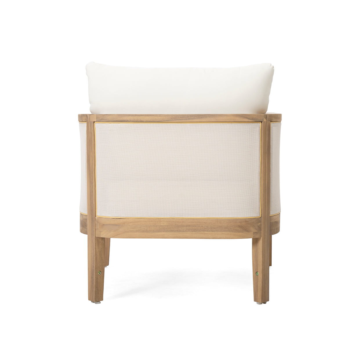 Outdoor acacia wood patio club chair, patio furniture, beige