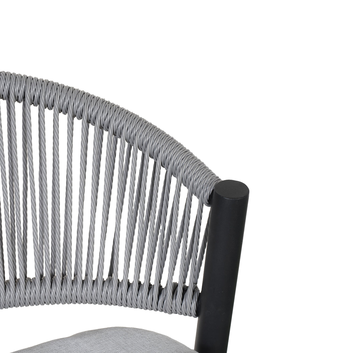 Outdoor 30.25' Bar Height Metal Frame Counter Stools with Scallop-shaped Backrest & Water-resistant CushionsSet of 2Matte Black