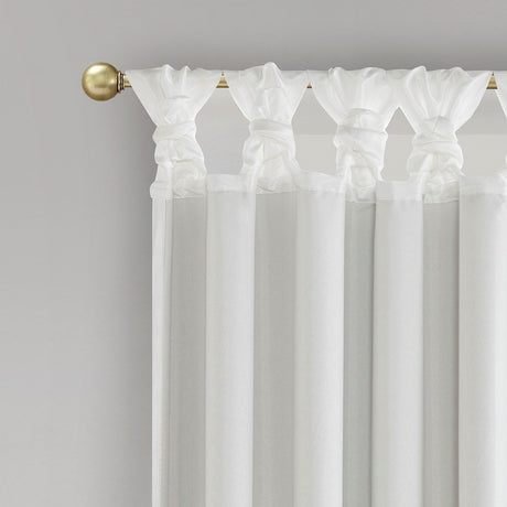 Twist tab total blackout window curtain panel white 50x95" blackout