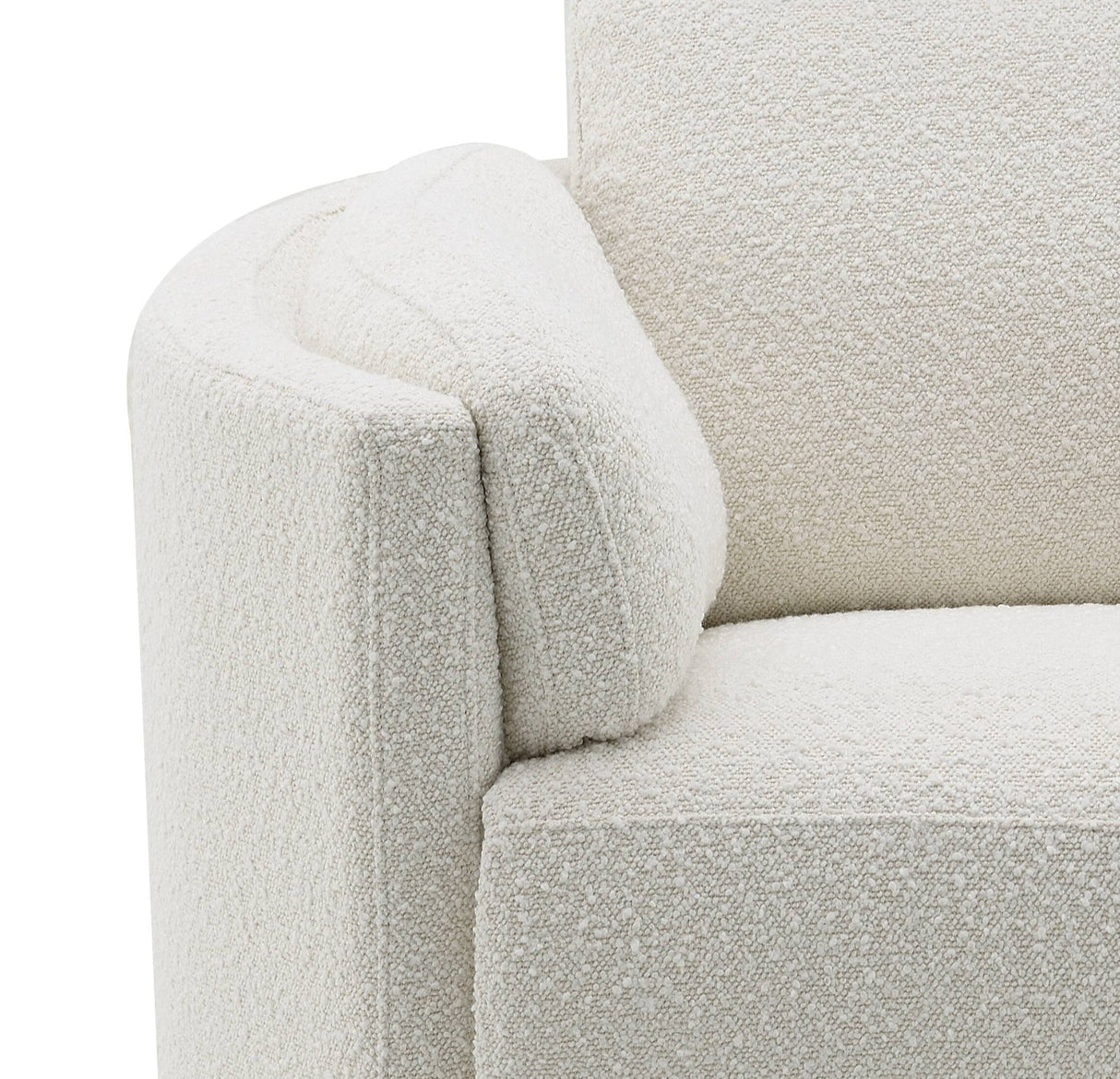 Sagen Beige Boucle Glider Recliner with Swivel