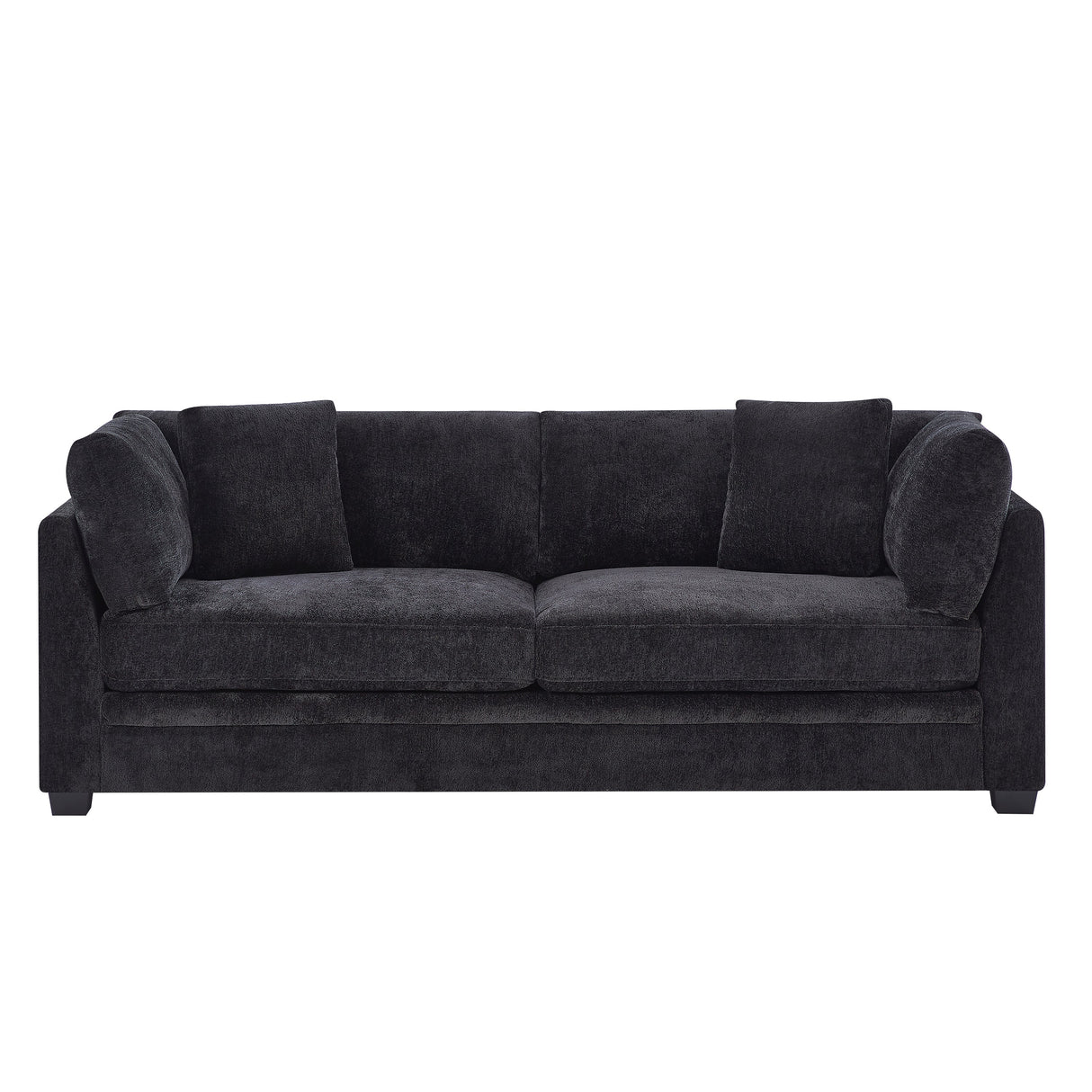83.50" Modern Flared Arms Sofa (Black)