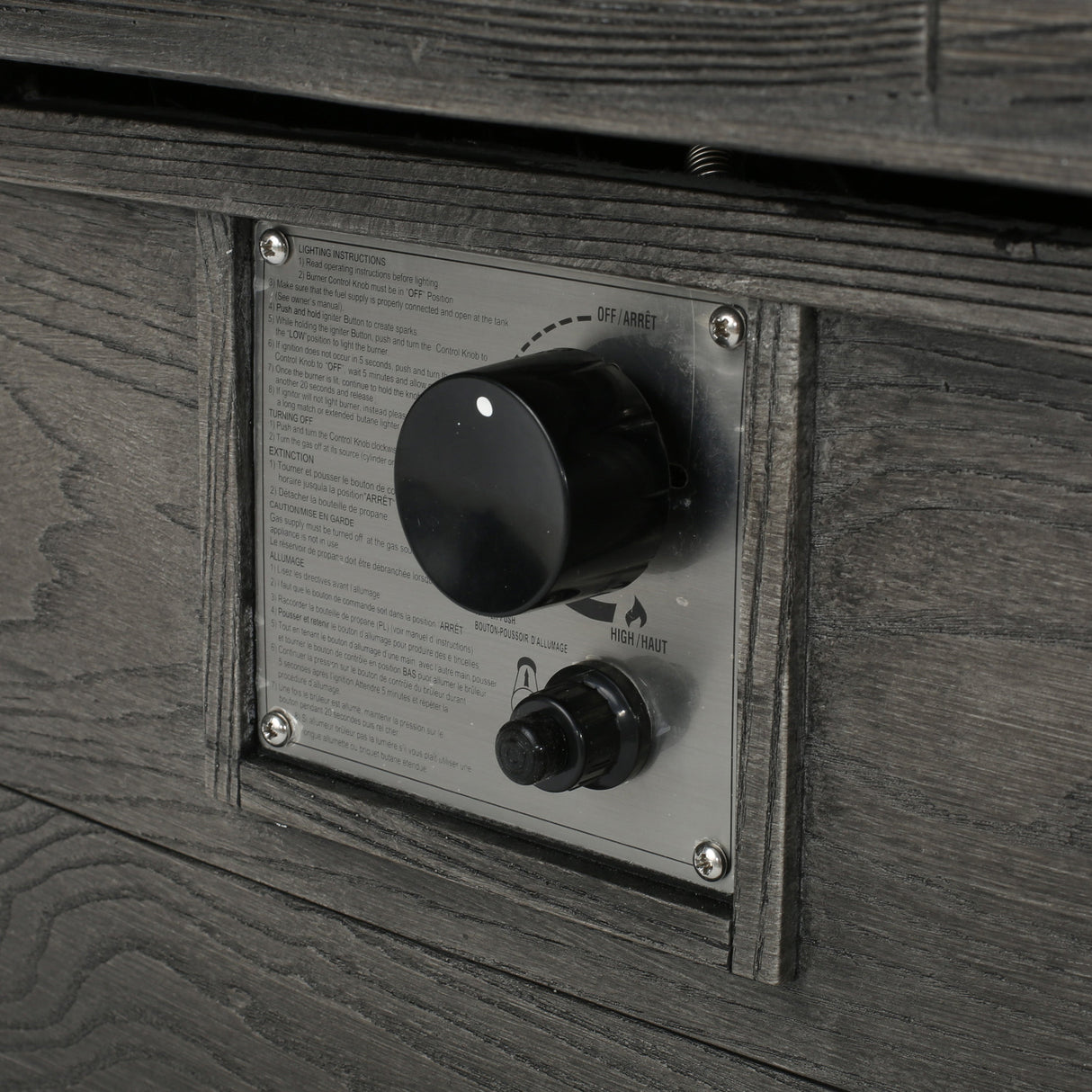 Transitional 56'' Rectangular Outdoor MgO Propane Fire Pit with Brown Wood Pattern