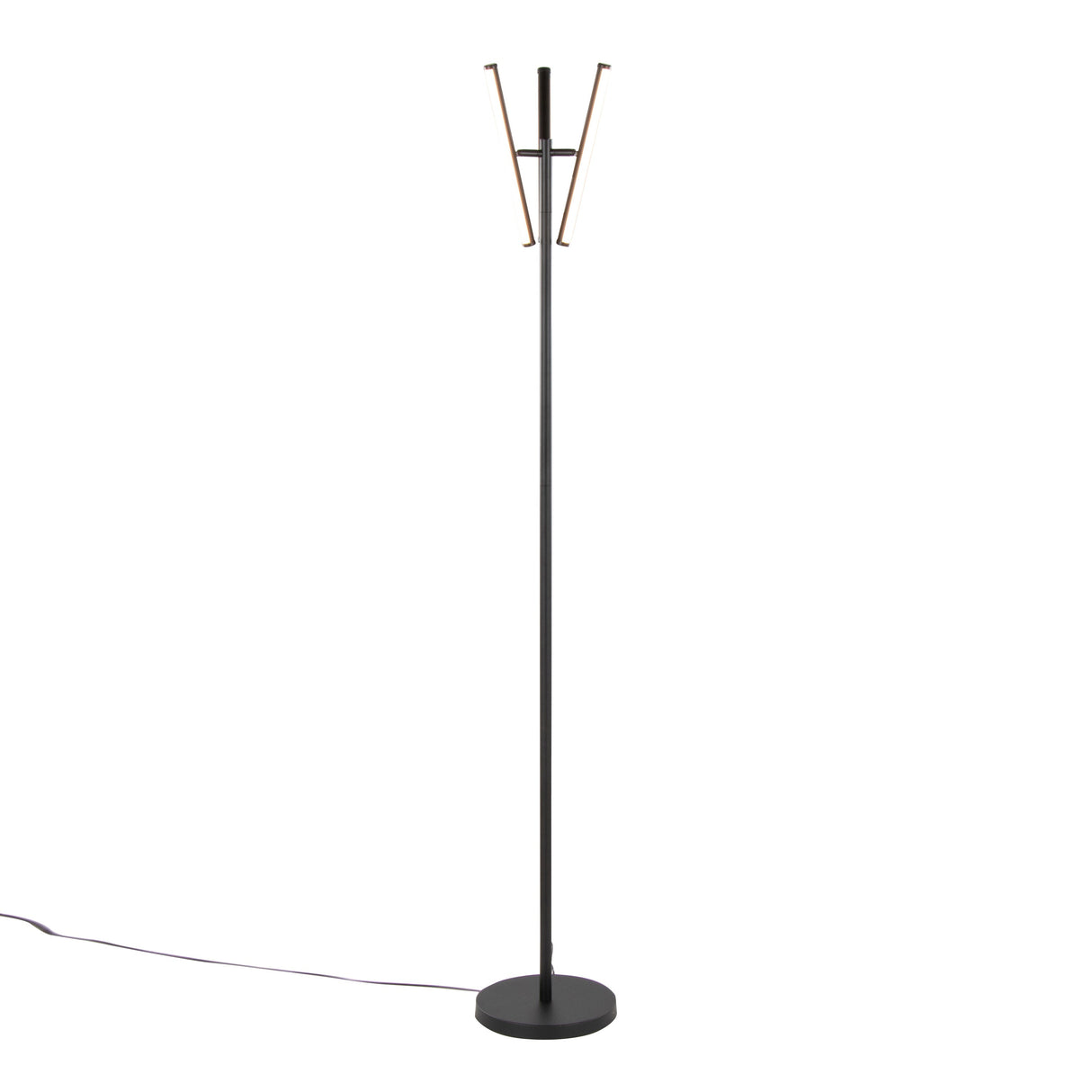 Icicle 65' Modern Swivel Floor Lamp in Black Metal