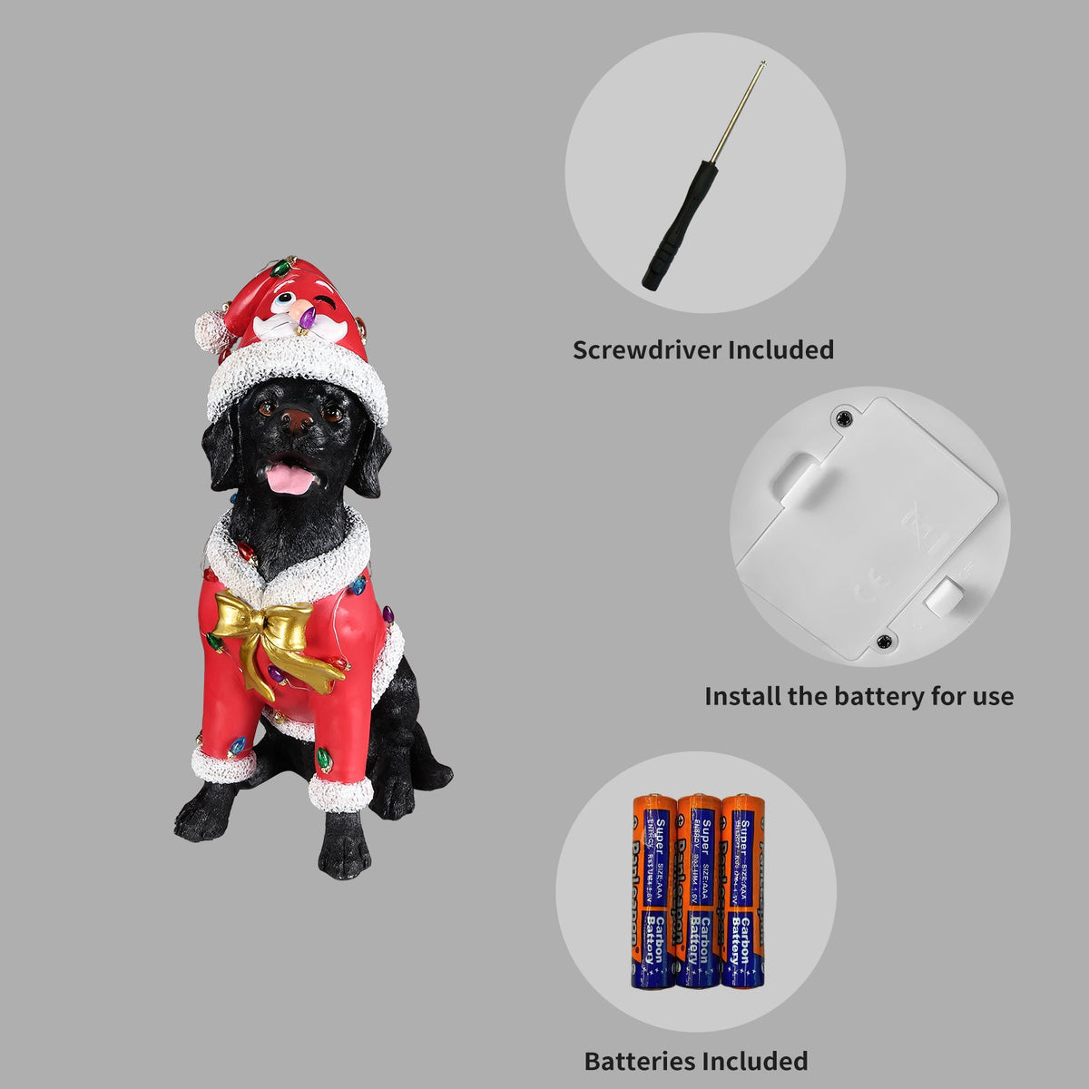 Festive Labrador Christmas Statue