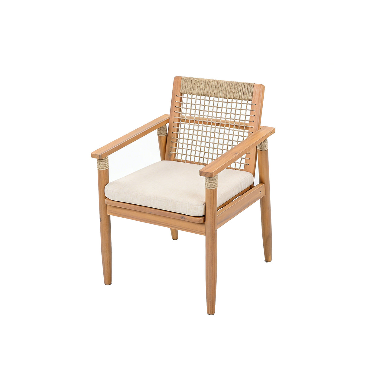 7 Pieces Acacia Wood Outdoor Dining Set with Cushions