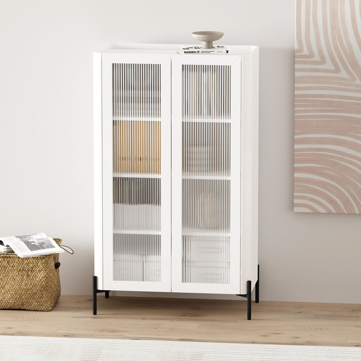 Abbey - Bookcase Cabinet With 4 Adjustable Shelves