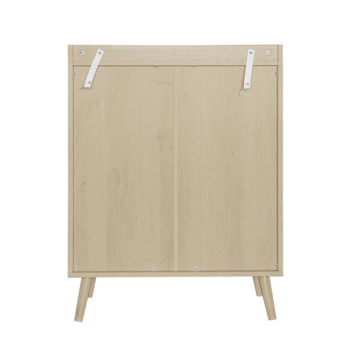 2 Door Shoe Rack, Freestanding, Modern Shoe Storage Cabinet, For Entryway - Natural