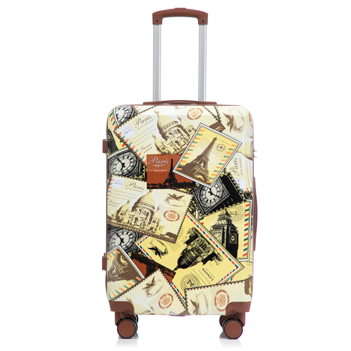 3-Piece PC Spinner Wheel Luggage Set with Printed Pattern