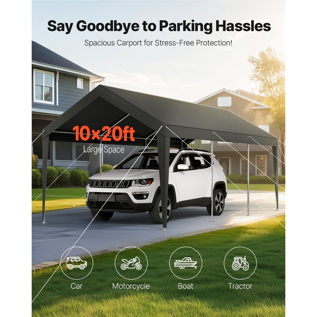 10 x 20 FT Heavy Duty Portable Car Garage Shelter Tent