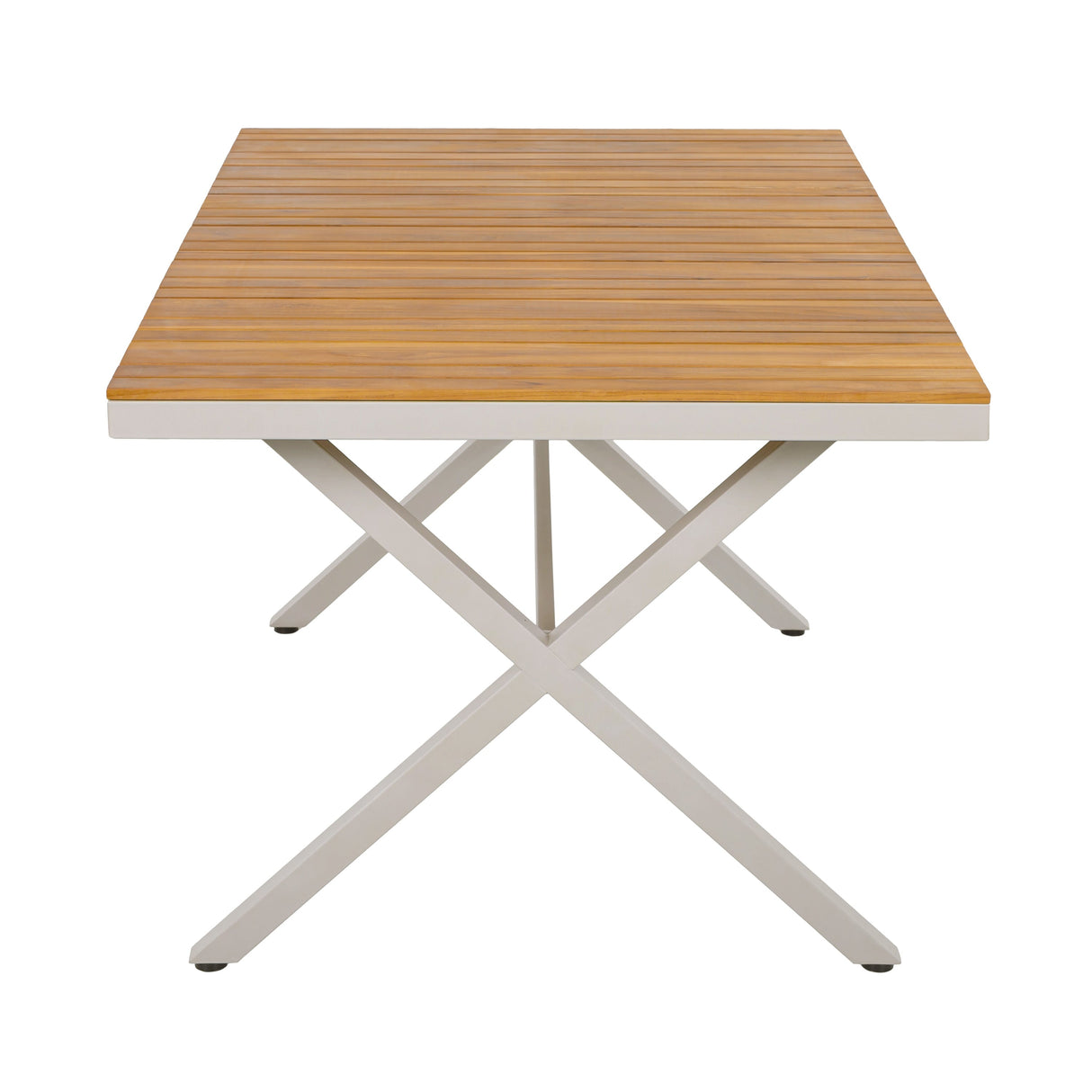 Outdoor 7-Piece Dining Set - Rectangular Teak Wood Table + 6 Wicker Chairs