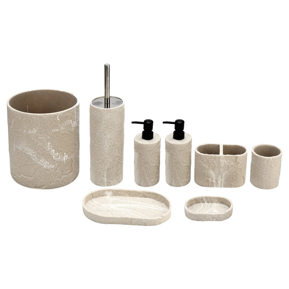 8-Piece Resin Bathroom Accessories Set