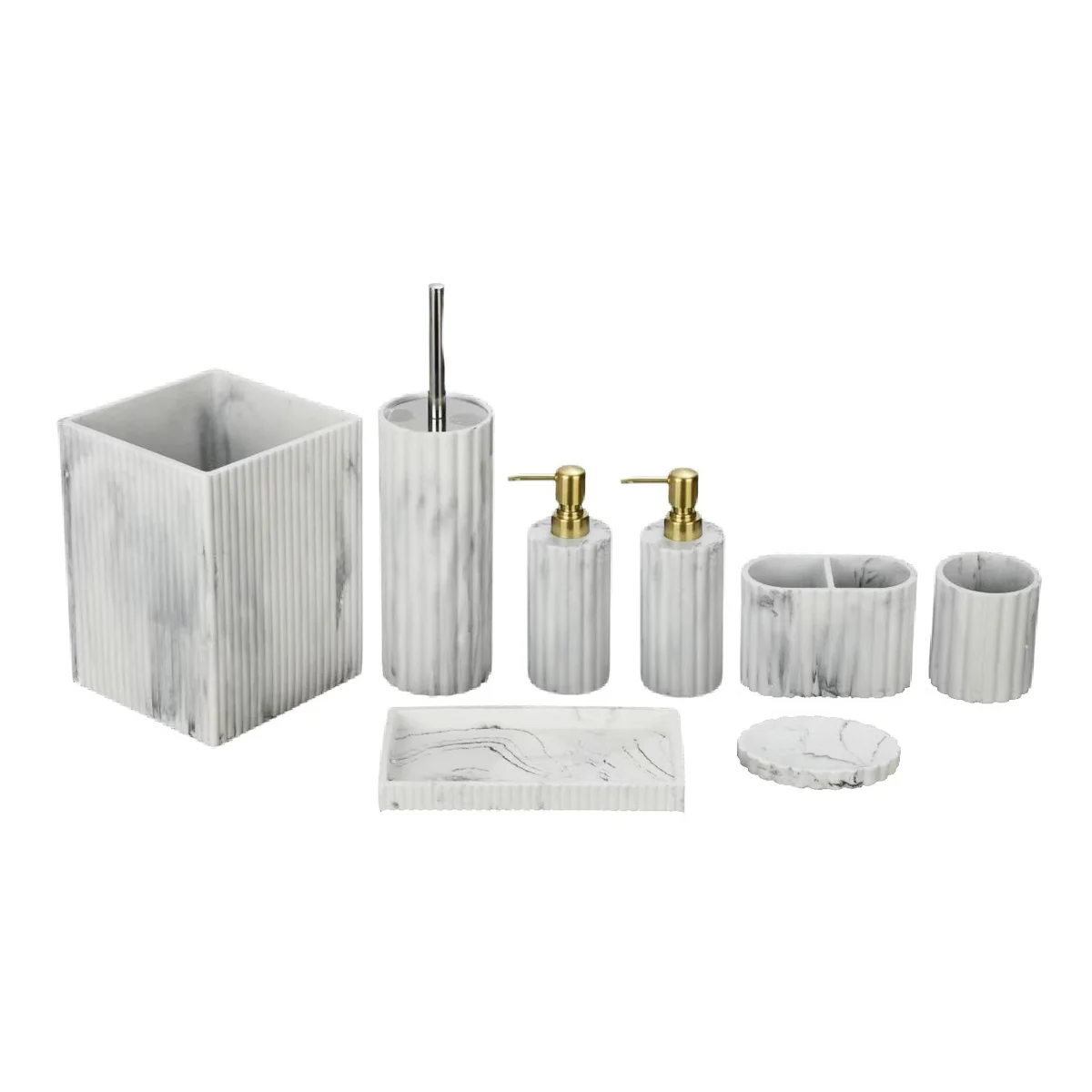 8-Piece Resin Bathroom Accessories Set