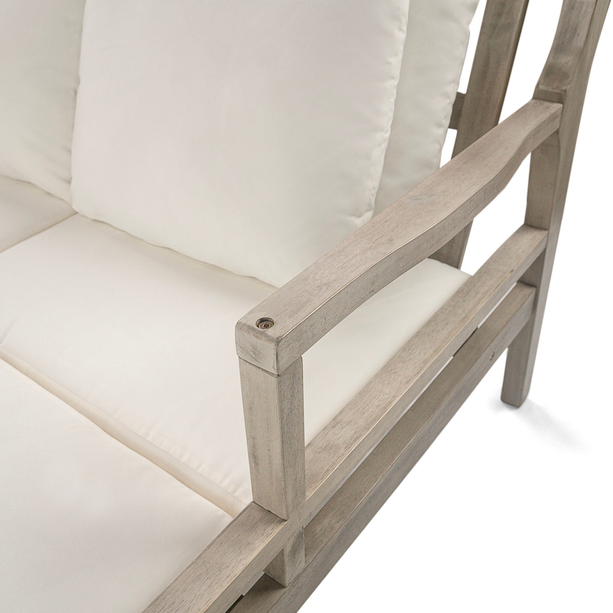 Outdoor Daybed With Four Pillows (Gray+Beige Cushion)