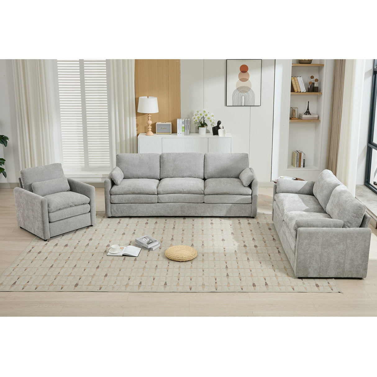 Cozy Sofa Set Oversized Comfy Cloud Sofa with Double Cushion